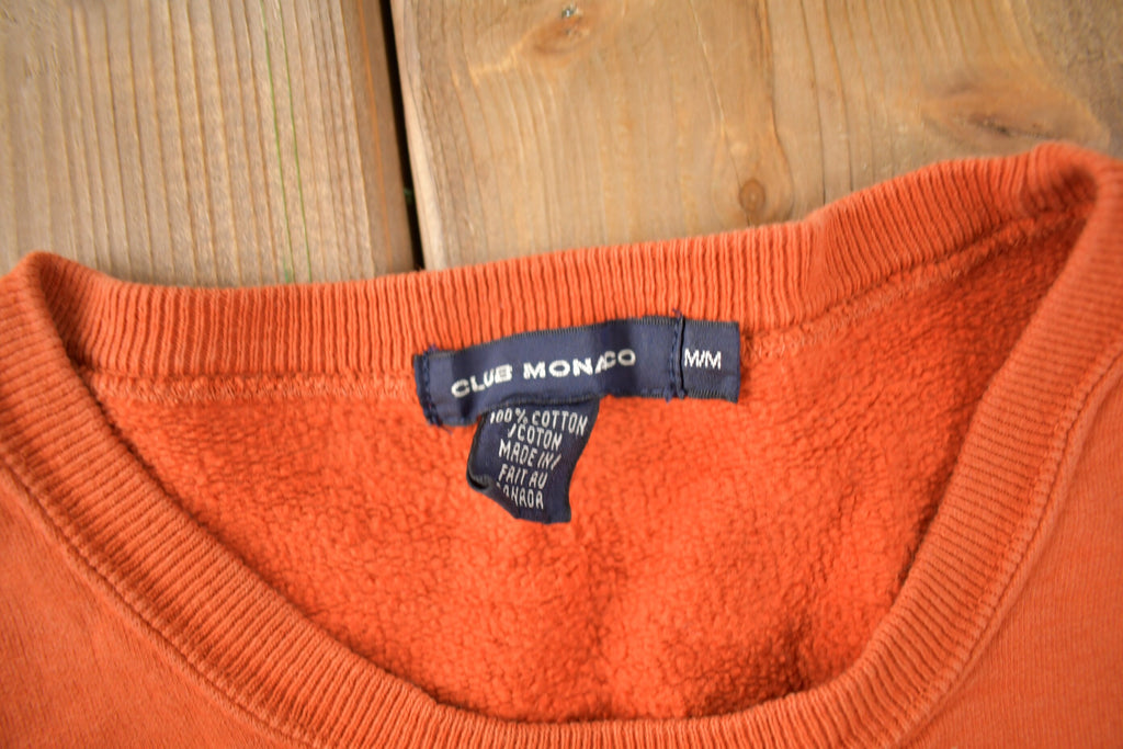Vintage 1990s Orange Club Monaco Crewneck Sweatshirt Made In Canada