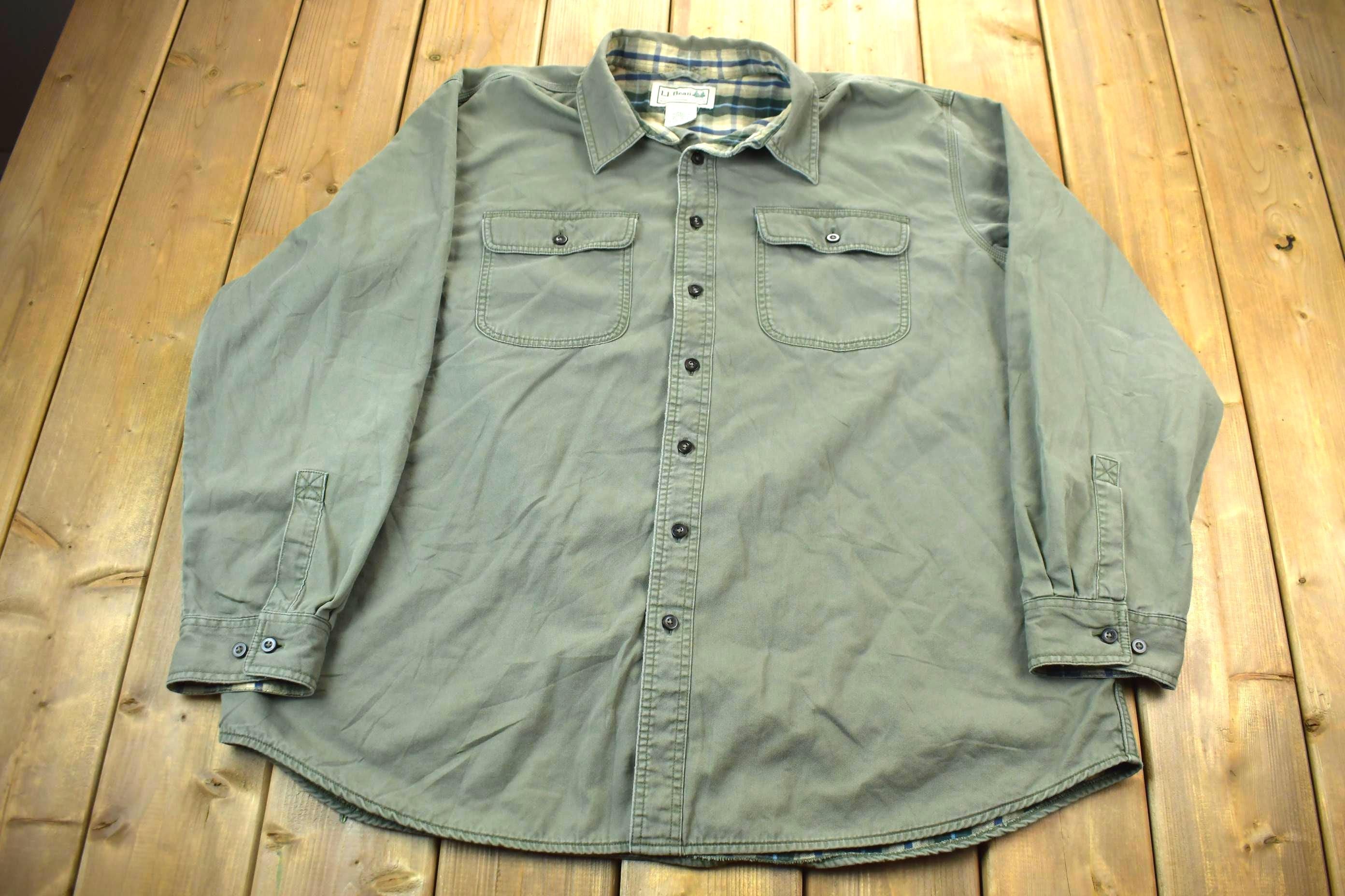Vintage 1990s LL Bean Plaid Lined Button Up Shirt