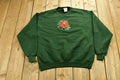 Vintage 1990s Flower Embroidered Graphic Crewneck Sweatshirt