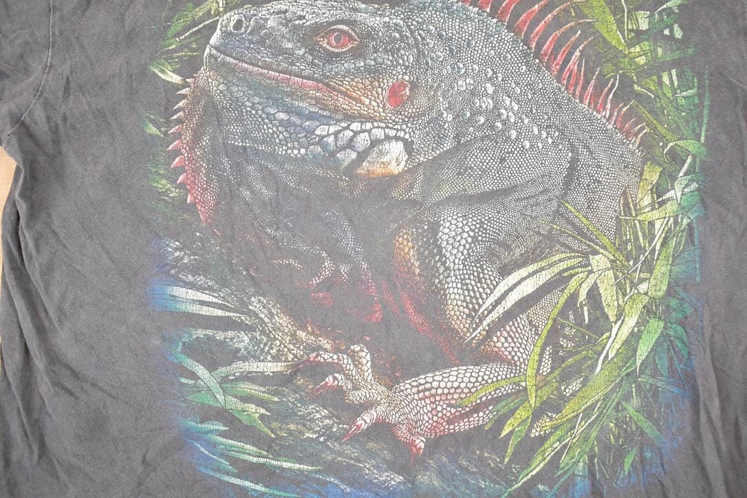 Vintage 1990s St Thomas Iguana FAB Souvenir Travel T-Shirt Men's M
