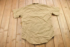Vintage 1990s Blank Beige U.S.M.C. Military Button Up Shirt