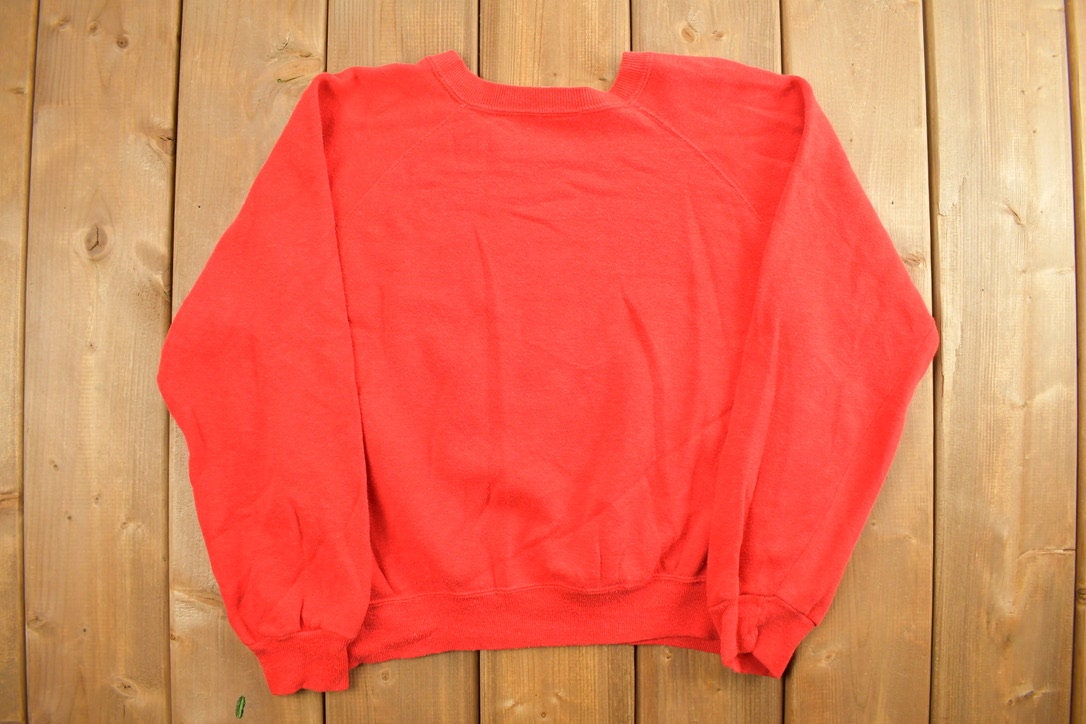Vintage 1990s Blank Red Gearing Up Crewneck Sweatshirt