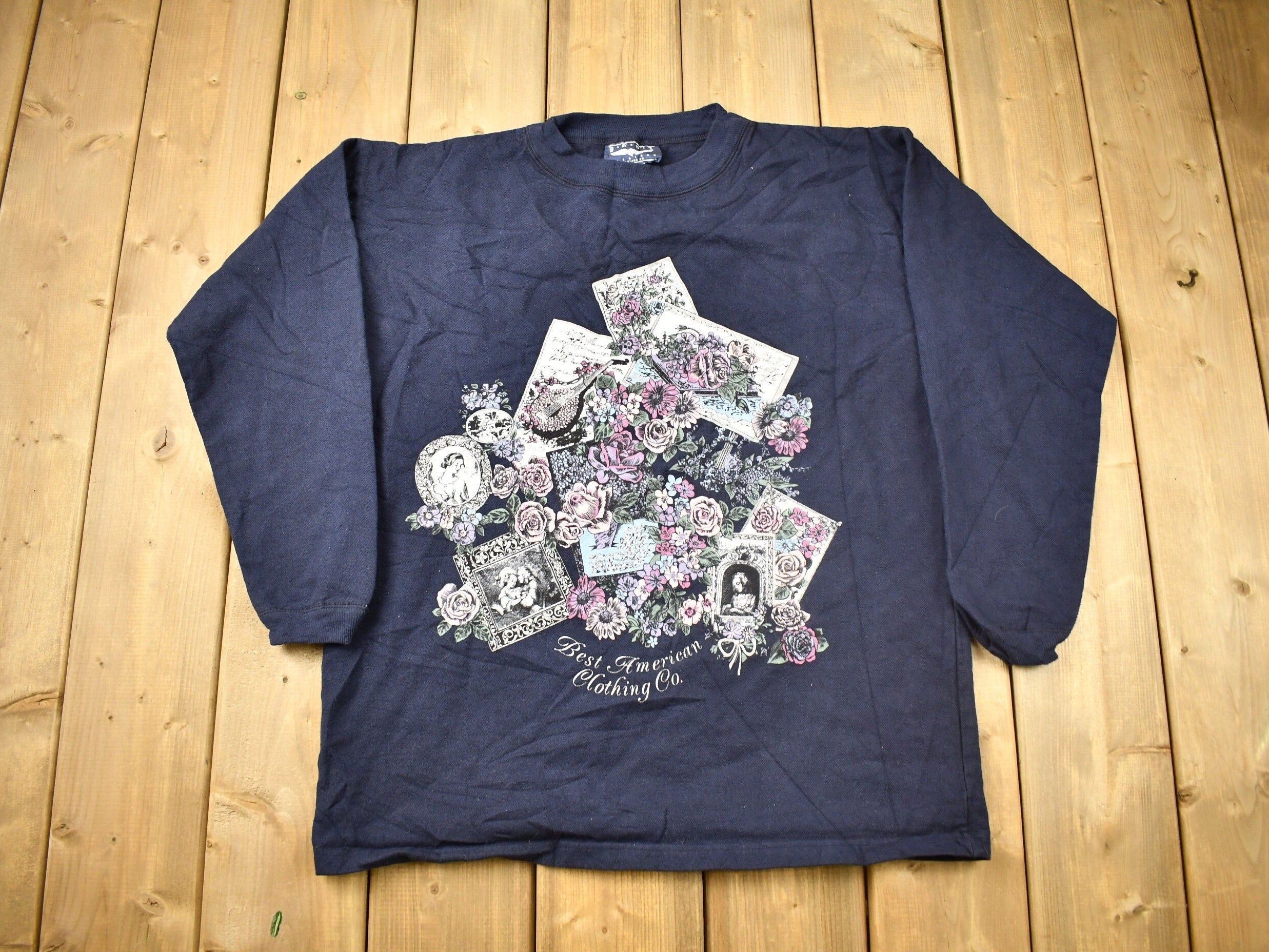 Vintage 1990s Best American Clothing Co Cute Floral Crewneck