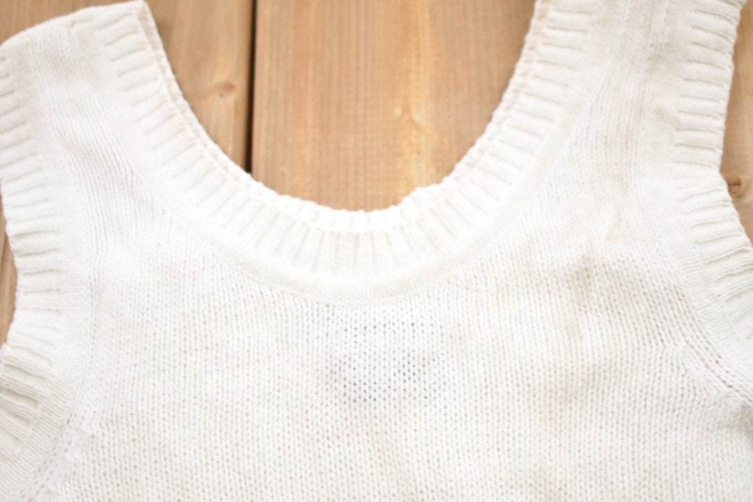 Vintage 1990s Beach Theme Knitted Sweater Vest
