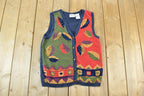 Vintage 1990s Fall Leaves Knit Vest