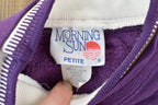 Vintage 1990s Morning Sun Petite Cute Floral Double Collar Crew Neck Sweater