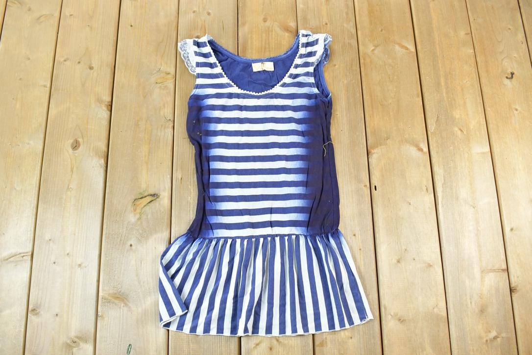 Vintage Y2K Vigoss Denim Look Mini Dress / Y2k Vintage Bedazzled Tops / Retro Womenswear / Mod Fashion