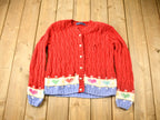 Vintage 1990s Karen Scott Hand Knit 3D Cable Knitted Sweater