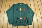 Vintage 1990s Golf Knit Argyle Pattern Crewneck Sweater Men's XL