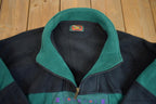 Vintage 1990s Aztec Pattern Quater Zip Fleece Sweater - XL