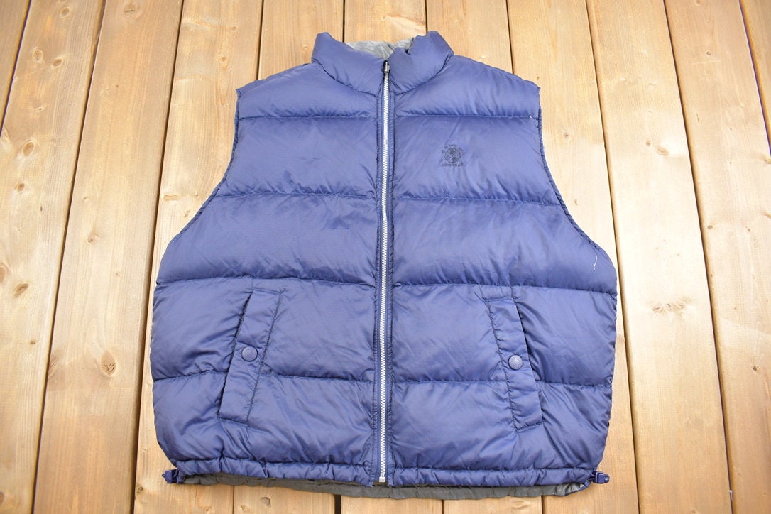 Vintage 1990s Eddie Bauer EBTEK Goose Down Reversible Puffer Vest  90s Vest  Streetwear  Outdoorsman  Hiking  Ski Vest