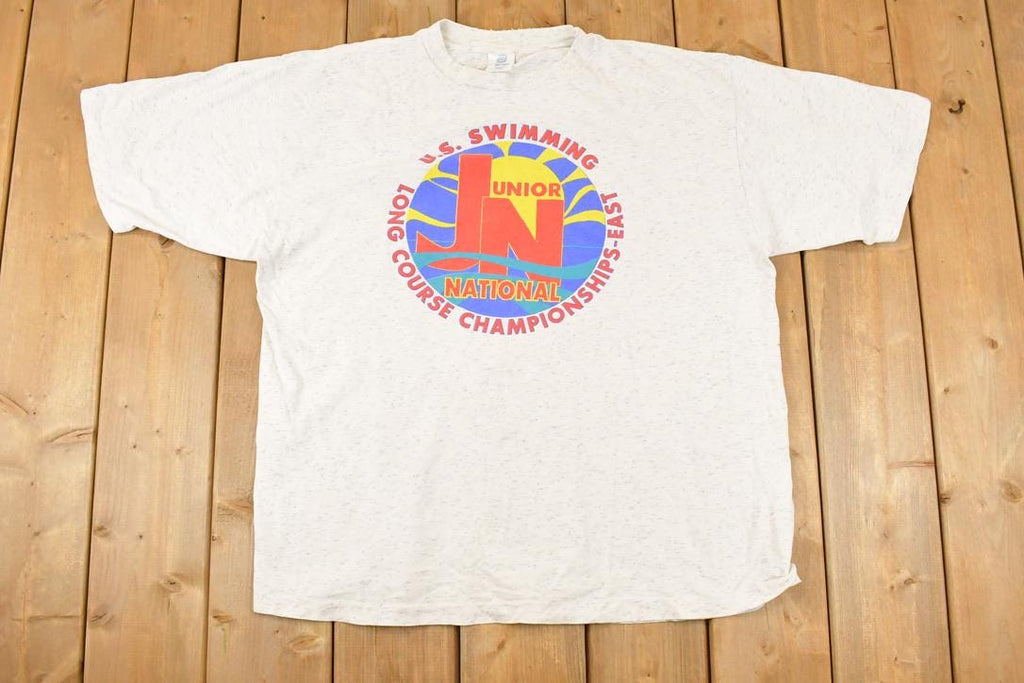 Vintage 1992 Swimming Championship Charlotte Souvenir Travel T-Shirt Men's XL