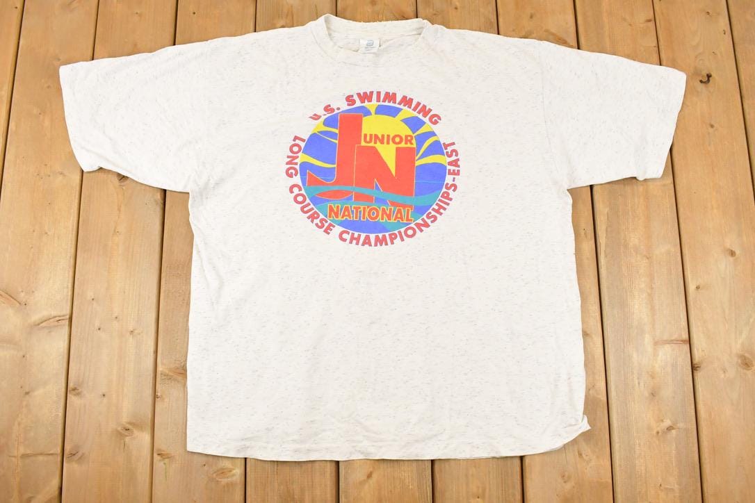 Vintage 1992 Swimming Championship Charlotte Souvenir Travel T-Shirt Men's XL
