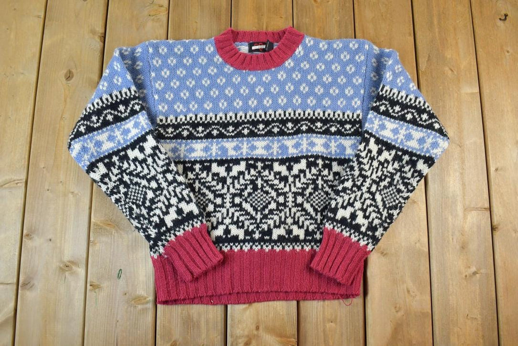Vintage 1990s Ski Gear Knit Crewneck Sweater