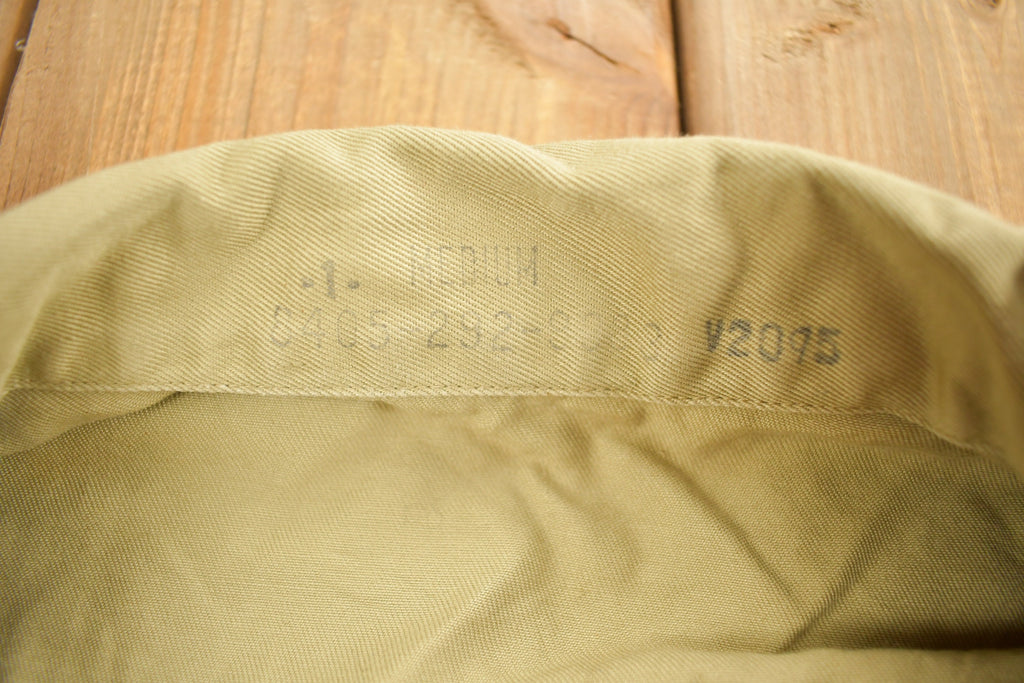 Vintage 1990s Blank Button Up Beige Safari Style Shirt