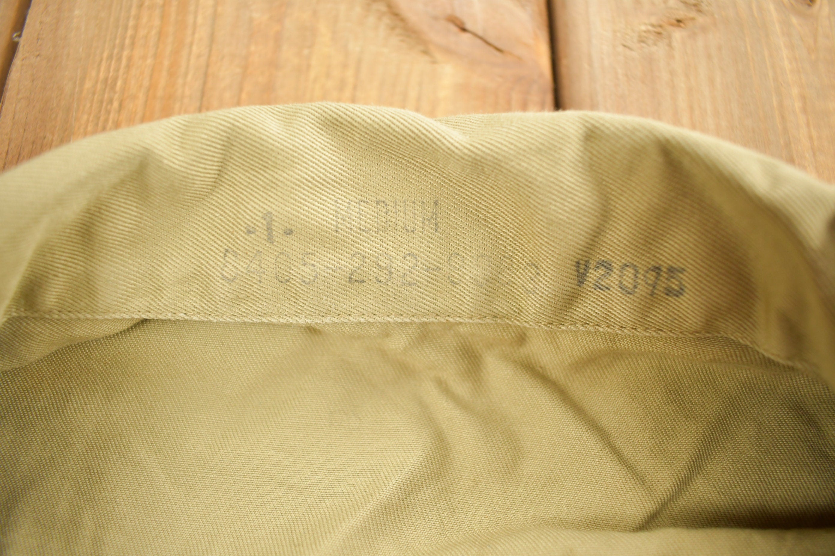 Vintage 1990s Blank Button Up Beige Safari Style Shirt