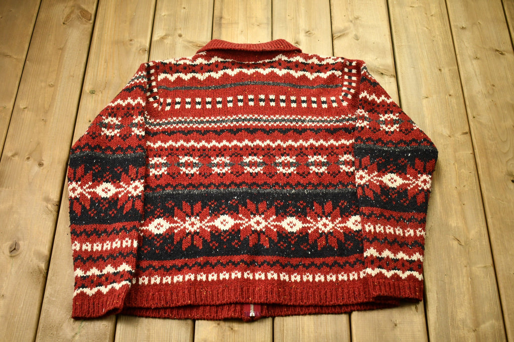 Vintage 1980s Croft & Barrow Full Zip Wool Sweater