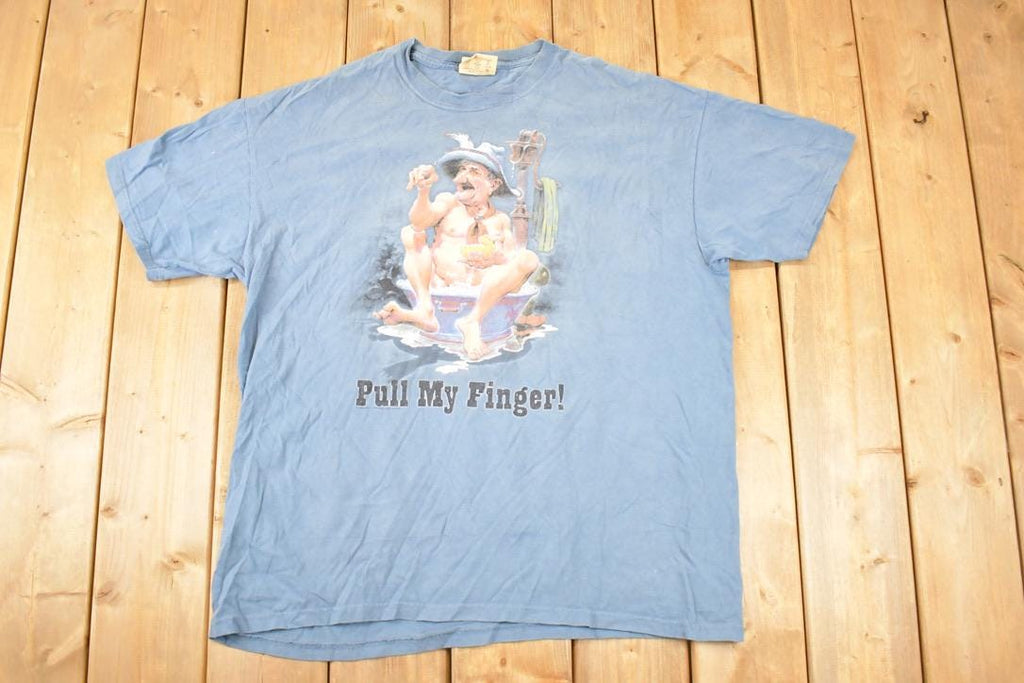 Vintage 1990s Pull My Finger Funny Grandpa Souvenir Travel T-Shirt Men's XL