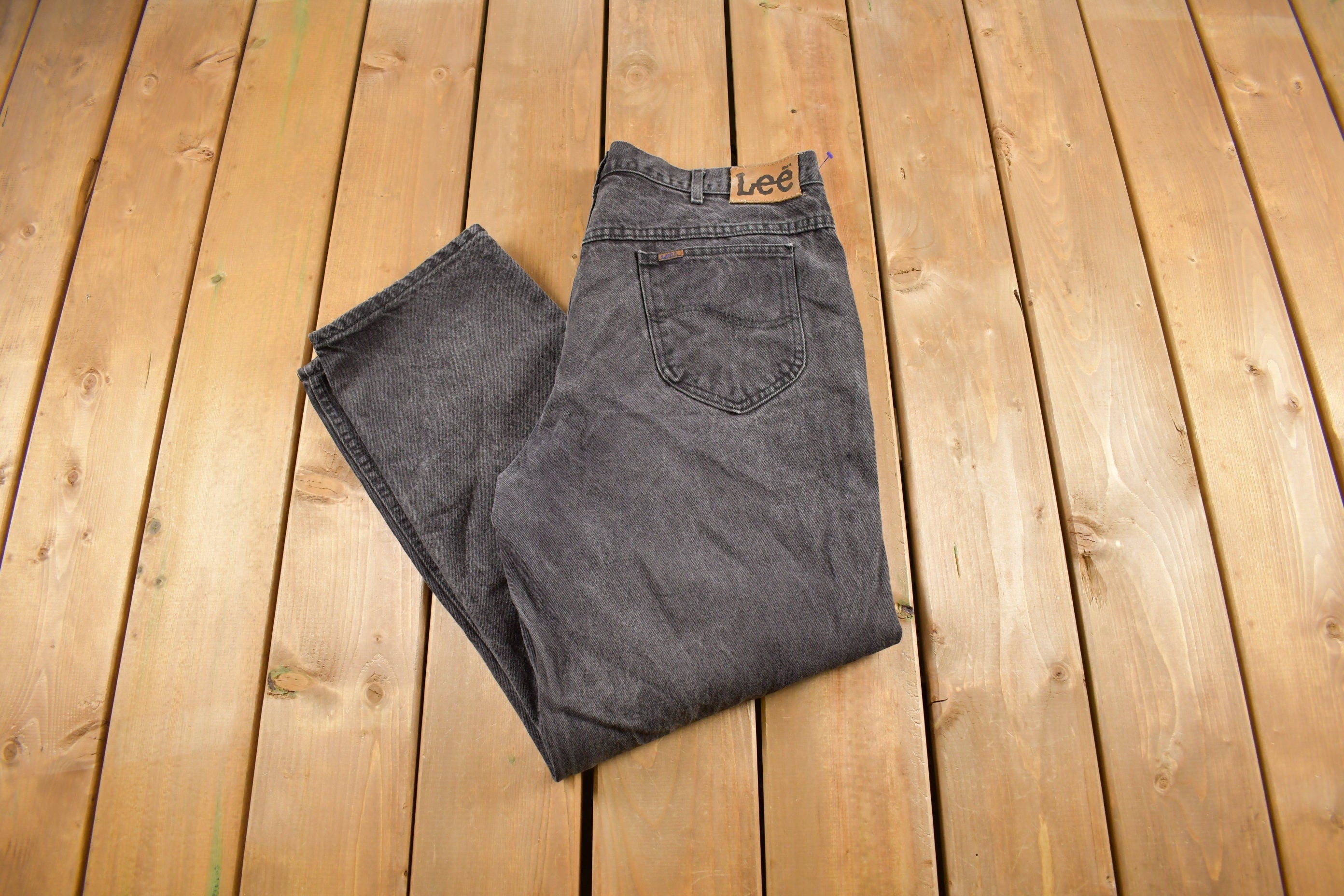 Vintage 1980s Lee Dark Wash Denim Jeans Size 37 x 28.5