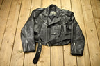 Vintage 1990s First Genuine Leather Biker Jacket