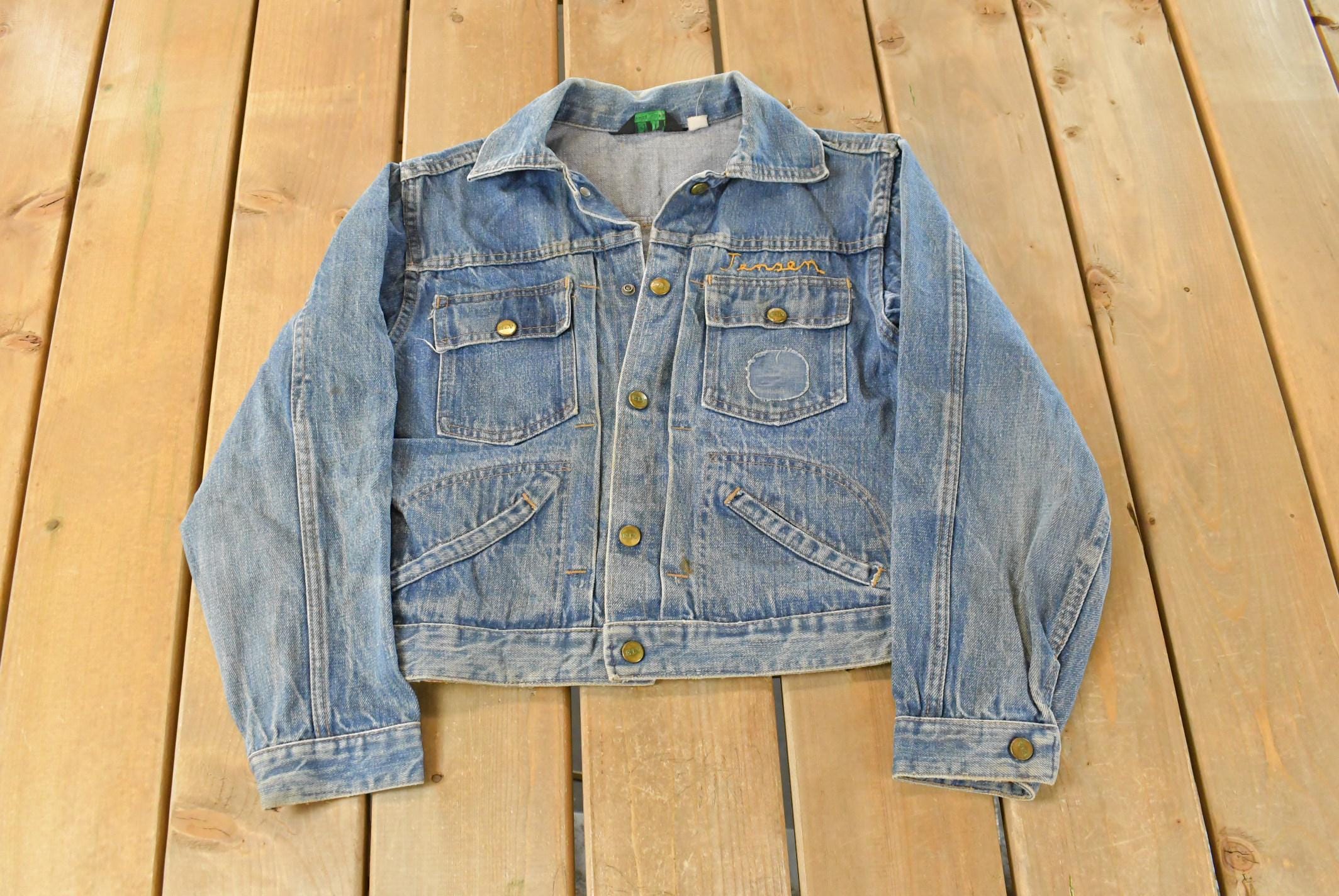 Vintage 1990s Ely Cattleman Denim Jean Trucker Jacket Women's Small