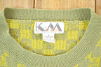 Vintage 1980s Krizia Knit Abstract Pattern 100% Merino Wool Crewneck Sweater Mens S