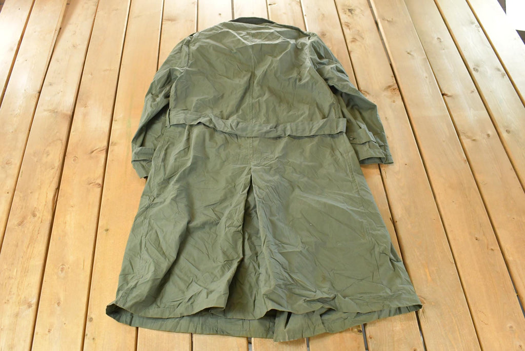 Vintage 1970s Military Overcoat Trench Jacket Men's Medium