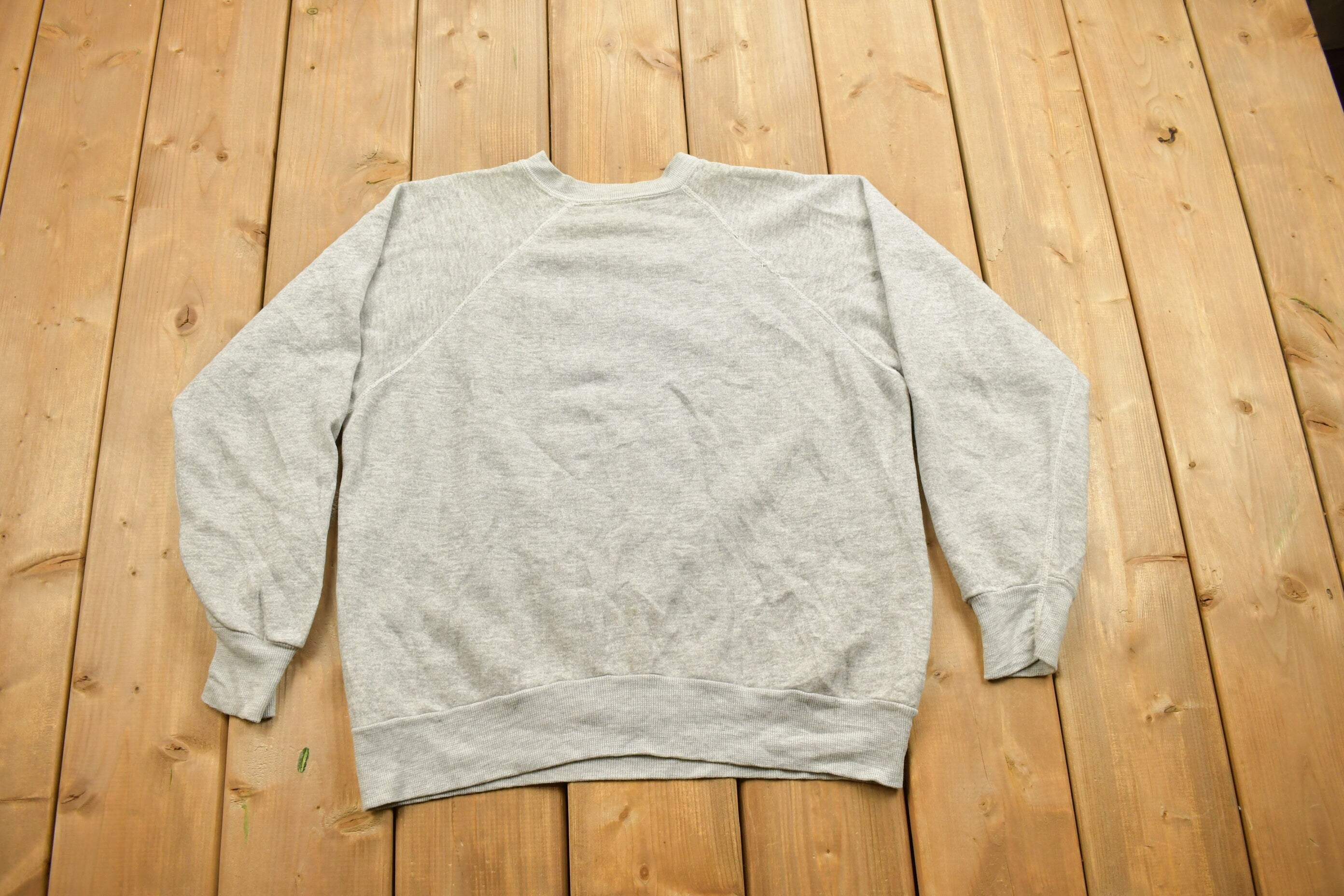 Vintage 1960s Blank Grey Raglan Sweatshirt  60s Crewneck  Made In USA  True Vintage  Streetwear  60s Blank  60s Sweater