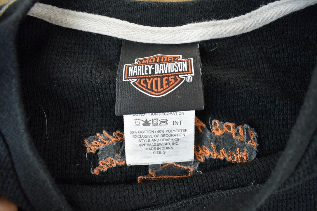 Vintage 1990s Harley Davidson Motorcycles Gaylord Michigan Womens Graphic Sweatshirt