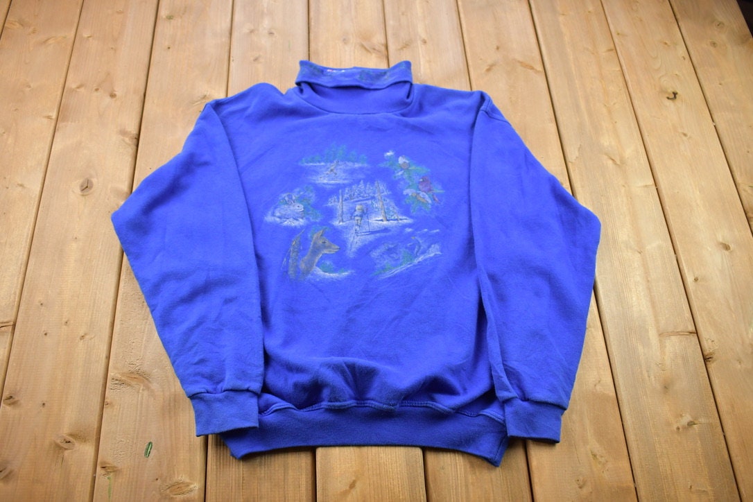 Vintage 1990s Cross Country Skiing Northern Reflections Turtleneck