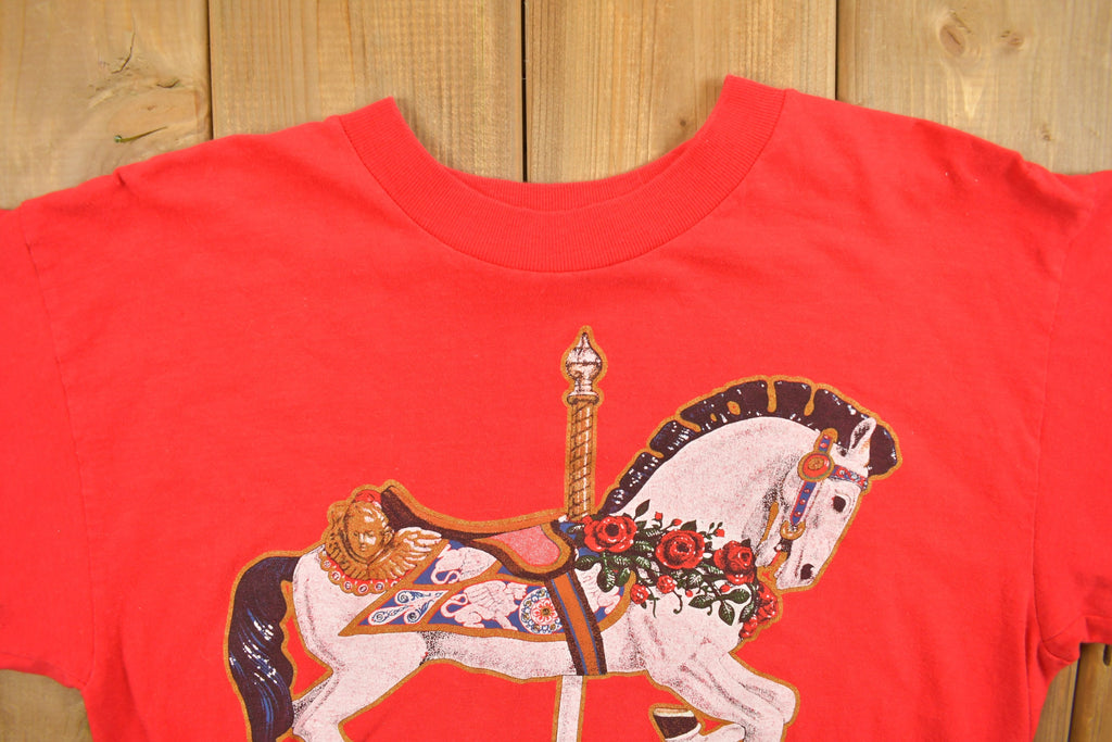 Vintage 1990s Horse Carousel Florida Souvenir T Shirt