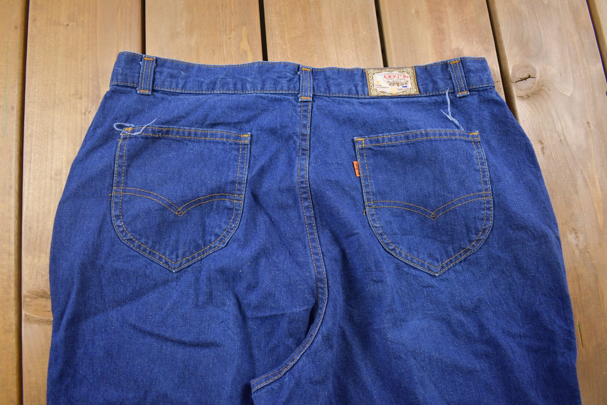 True Vintage 1970s Levi's Orange Tab Jeans Size 34 x 31