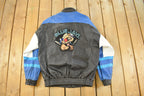 Vintage 1990s Toronto Blue Jays Looney Tunes Leather Jacket Men's Large