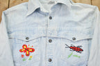 Vintage 1980s Blum international Butterfly Embroidered Denim Jean Jacket