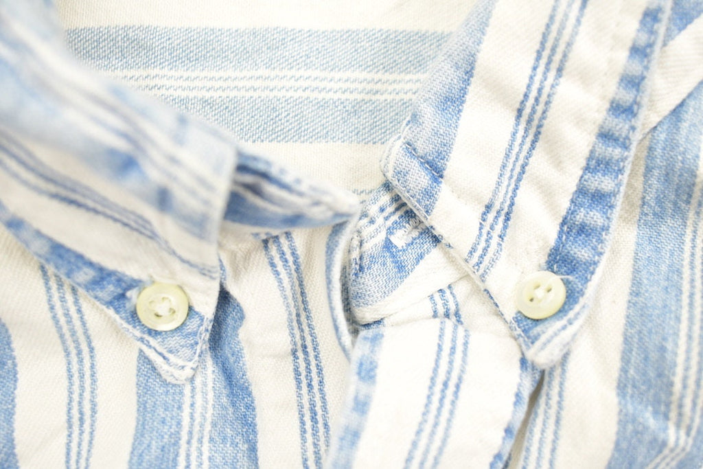 Vintage 1990s Bon Homme Striped Button Up Shirt / 1990s Button Up / Vintage Flannel / Basic Button Up / Formal Button Up