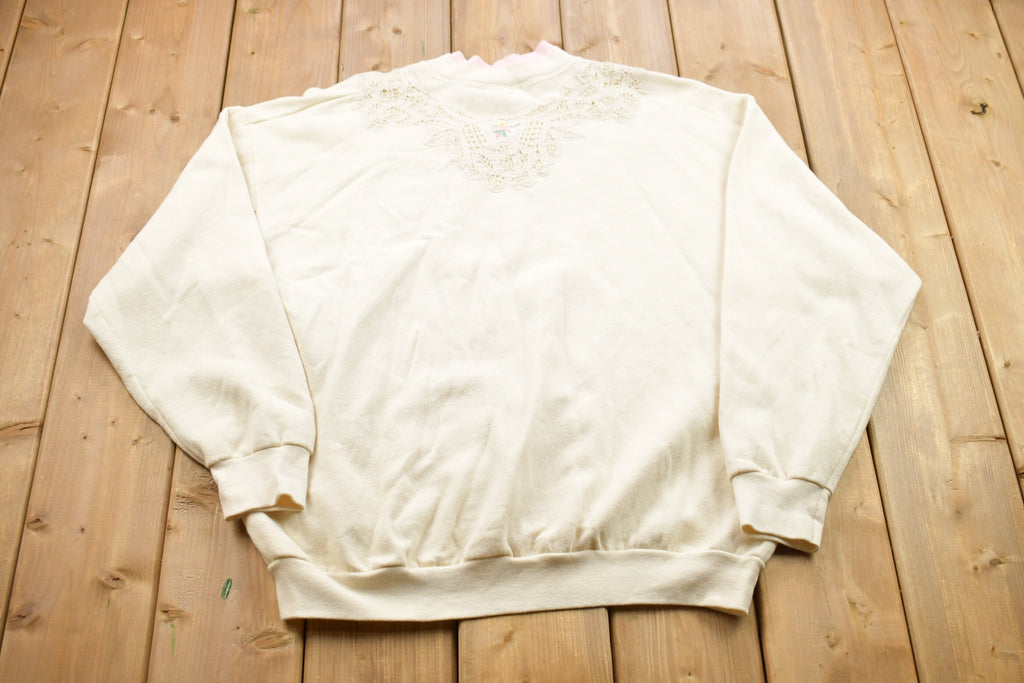 Vintage 1990s Floral Theme Crewneck Sweater