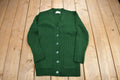 Vintage 1980s Green Acrylic Knit Cardigan Sweater
