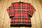Vintage 1990s Marisa Christina Plaid Mohair Knitted Cardigan Sweater