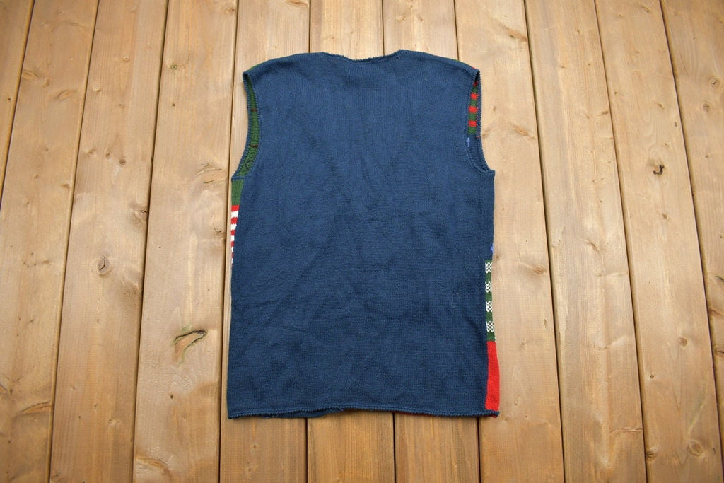 Vintage 1990s Cute Table Cloth Button Up Vest