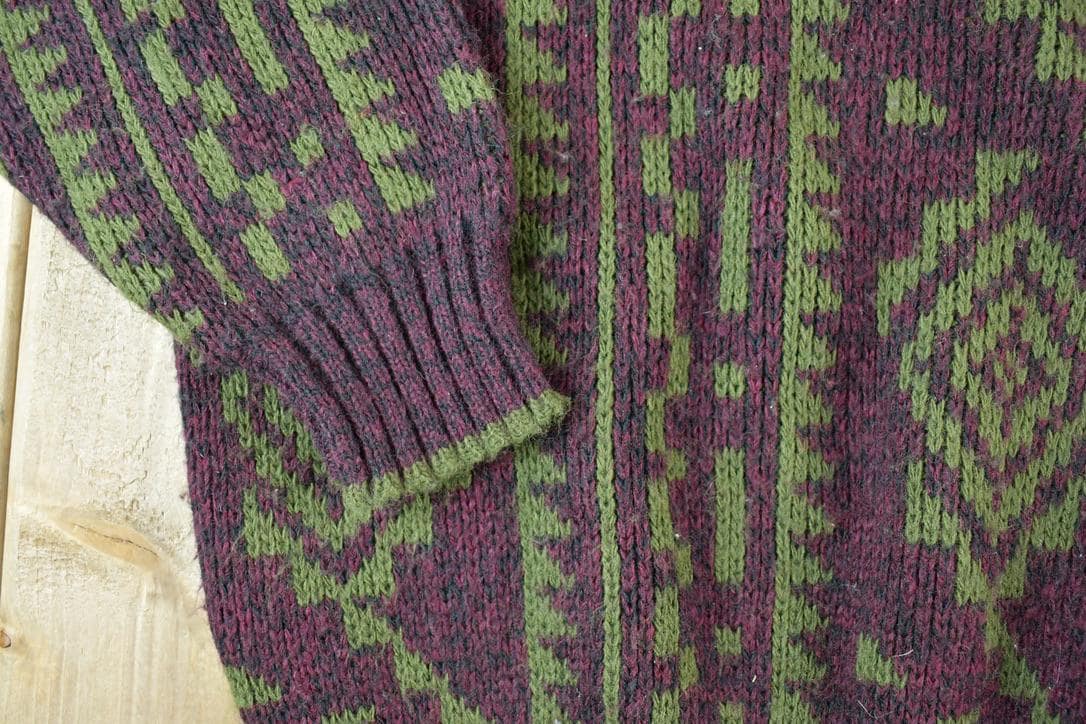 Vintage 1990s The Mens Store Knit Abstract Pattern Crewneck Sweater Made In USA