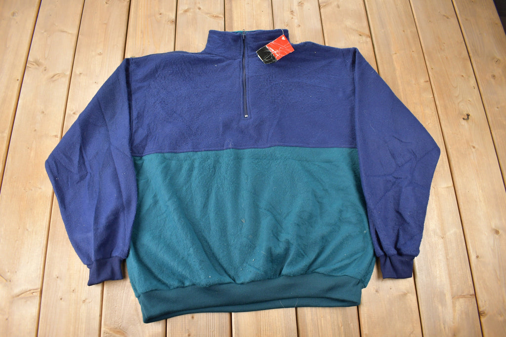 Vintage 1990s Pierre Cardin Deadstock Quarter Zip Fleece Sweater Size XL