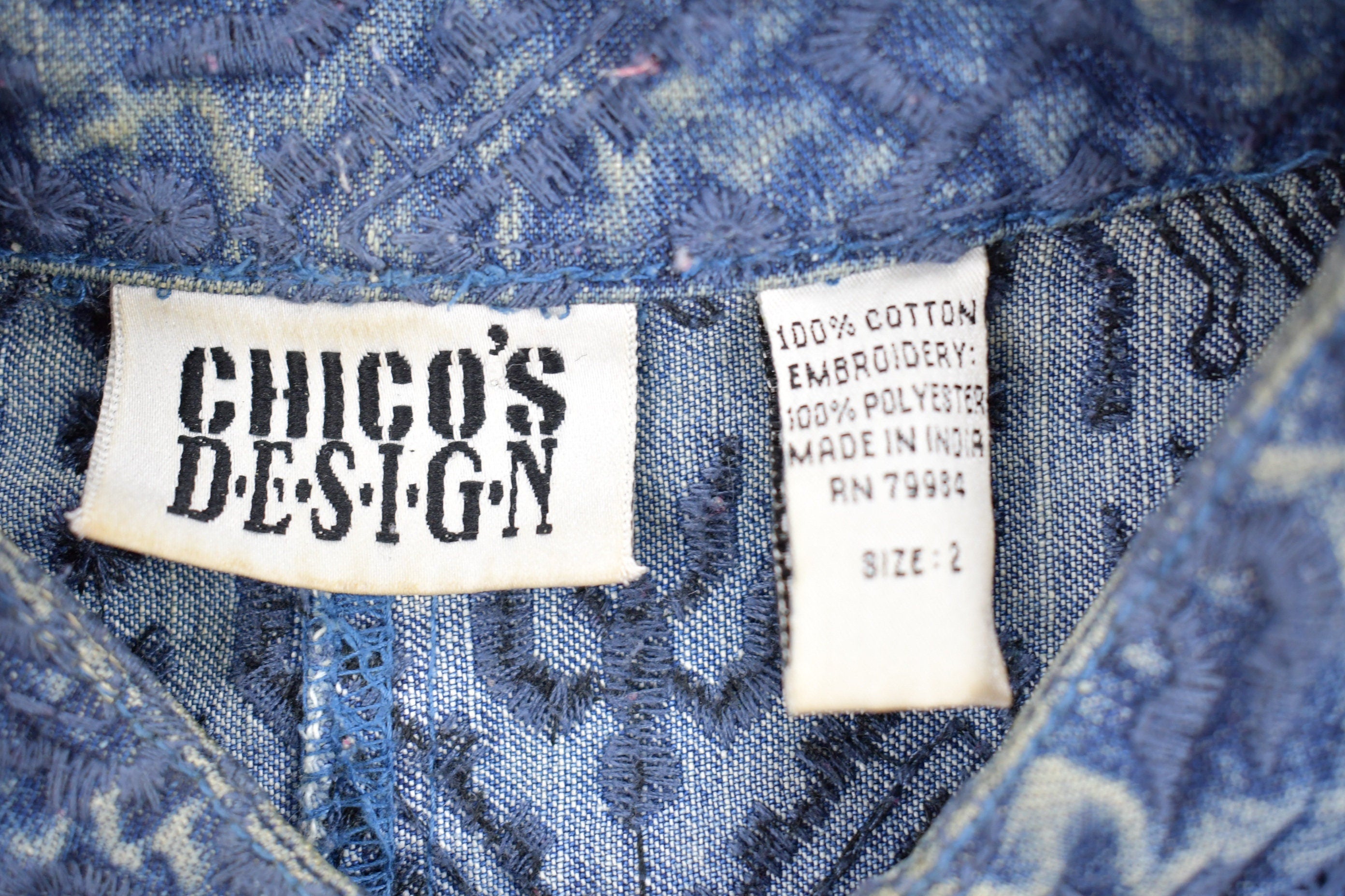 Vintage 1990s Chico's Design Embroidered Jacket