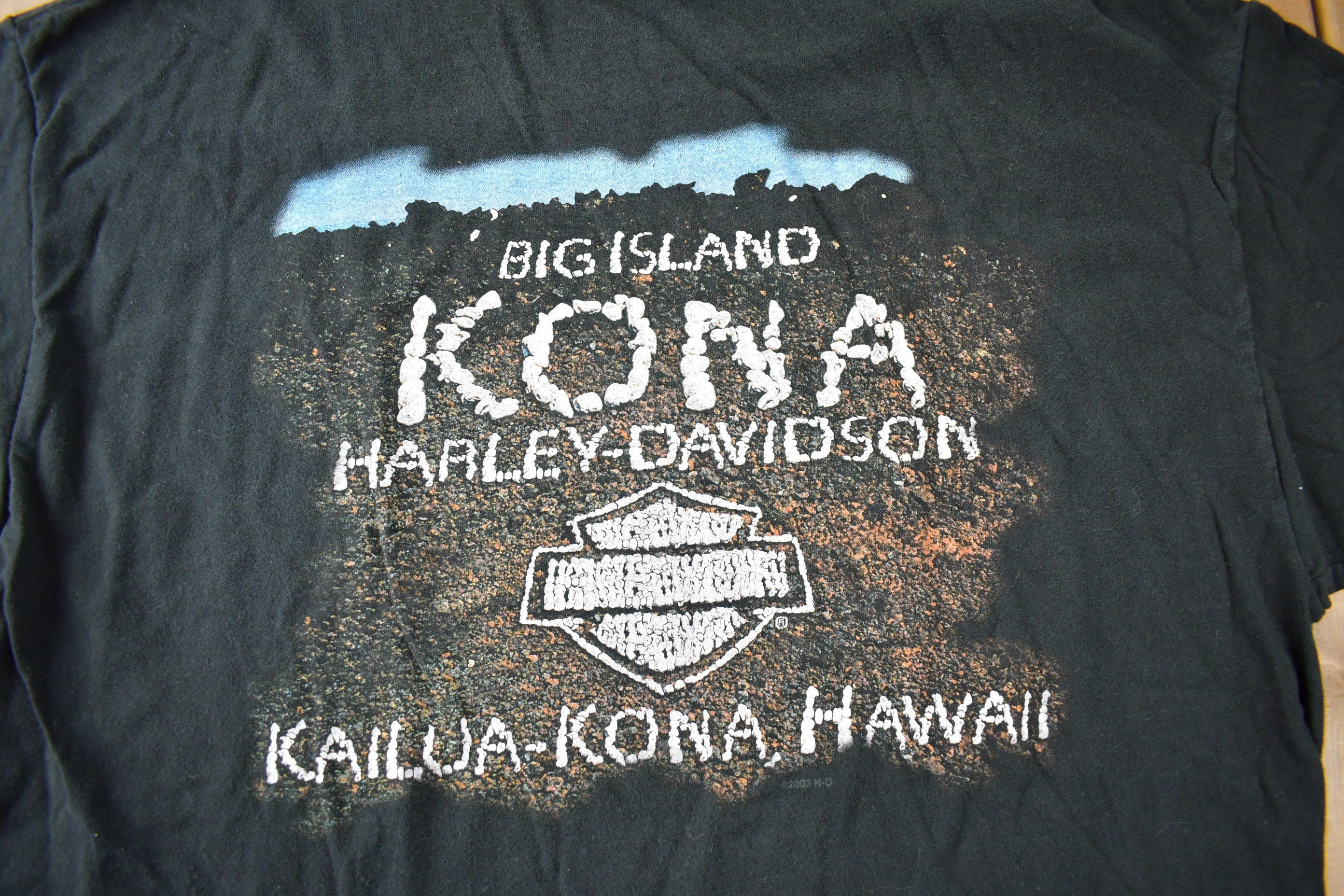 Vintage 2003 Harley Davidson Kona Hawaii Graphic Tee Made In USA Size XL
