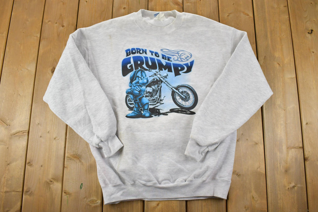 Vintage 1990s Born To Be Grumpy Disney Motorcycle Crewneck