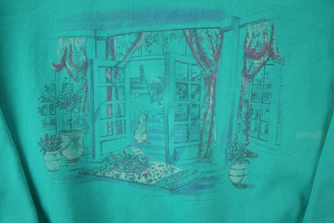Vintage 1990s Weekend Edition Window Cat Crewneck