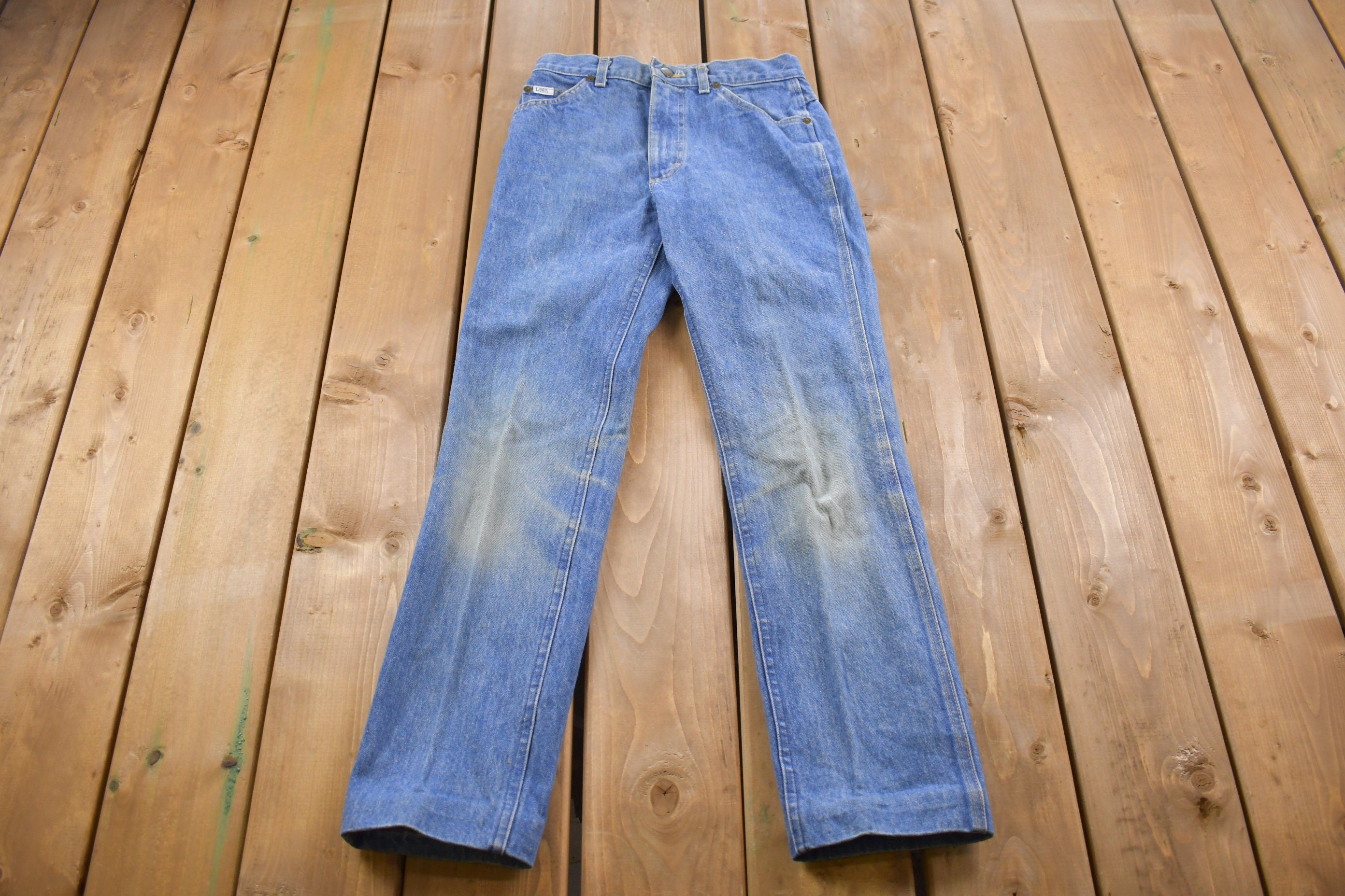 Vintage 1990's Lee Light Wash Denim Jeans 27 x 26 / Made in USA / Streetwear Fashion / Basic Blue Jeans / Vintage Pants