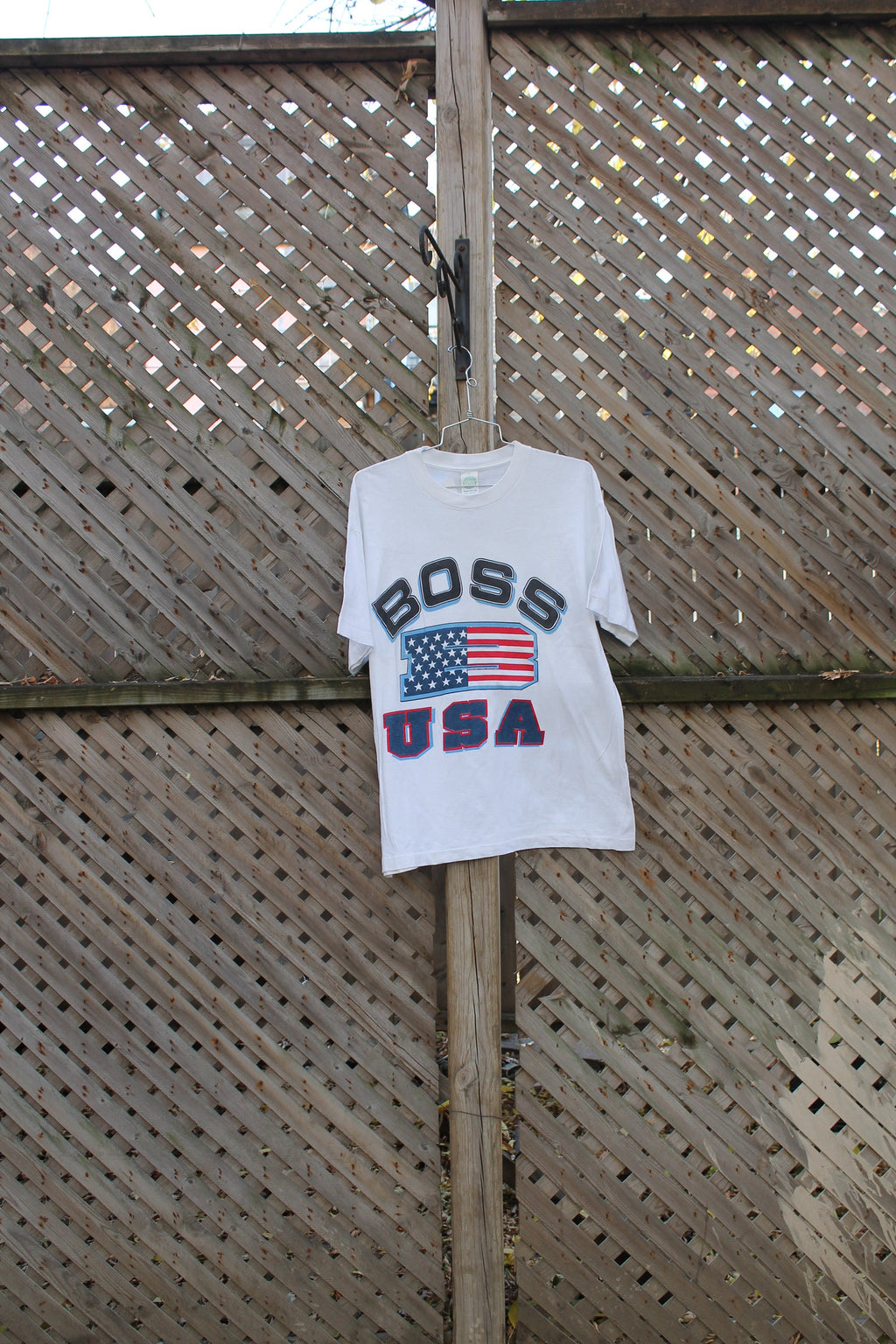 Vintage 1990s Boss USA Graphic T Shirt / American Flag / 80s / 90s / Streetwear Fashion / Patriotic