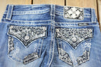 Vintage Y2K Miss Me Bedazzled Mid Rise Jeans Size 26x33