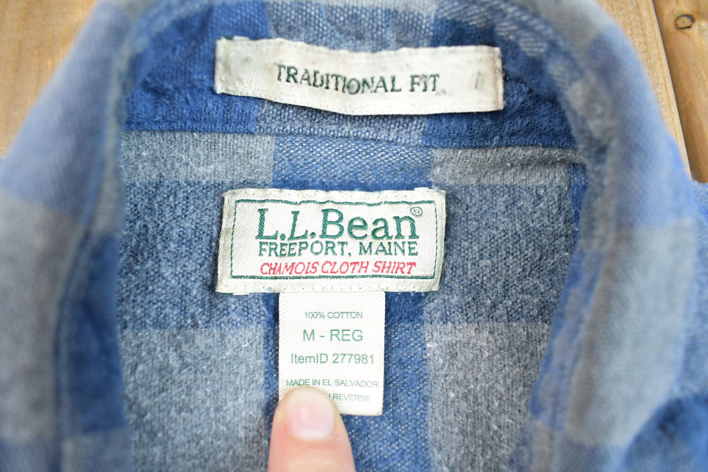 Vintage 1990s L.L Bean Plaid Flannel Button Traditional Up Shirt