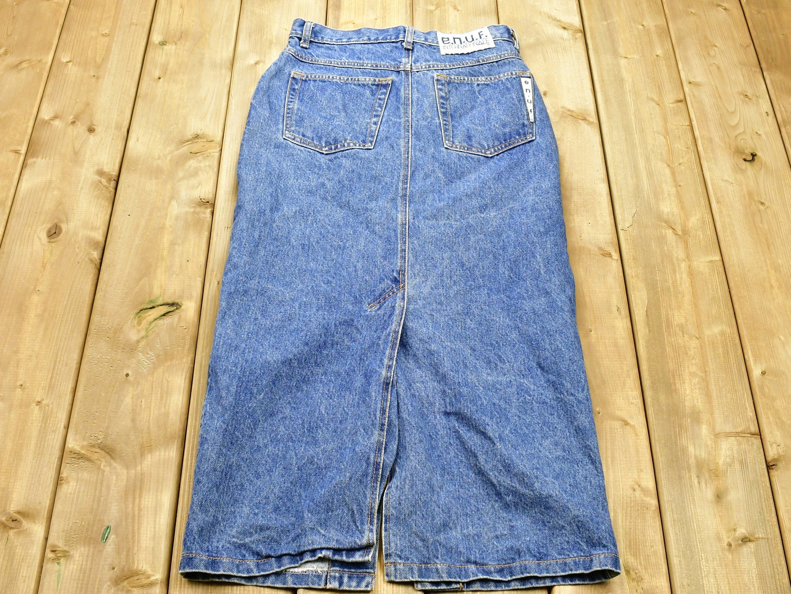 Vintage 1990s Enuf International Women's Jean Skirt Size 11
